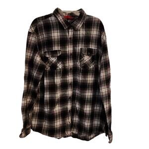 Denim House Men's Plaid Buttondown Shirt, XXL
